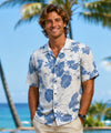 Lanai Adventure Cotton Hawaiian Shirt Ocean Blue