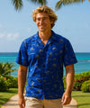 Holo Holo Resort Aloha Shirt Royal Blue