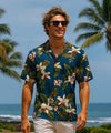 Rayon Wainapanapa Men's Hawaiian Shirt Navy