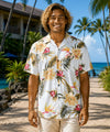 Rayon Ceres Men's Relax Fit Aloha Shirt White
