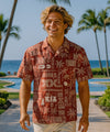 Kapena Relaxed Fit Men's Aloha Shirt Red