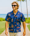 Long Boards Hawaiian Aloha Shirt Navy