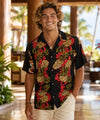 Short Sleeves Pineapple Hawaiian Aloha Shirt Black