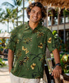 Retro Oasis Rayon Men's Hawaiian Shirt Moss Men Shirts