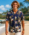 Wainapanapa Rayon Men's Hawaiian Shirt Navy