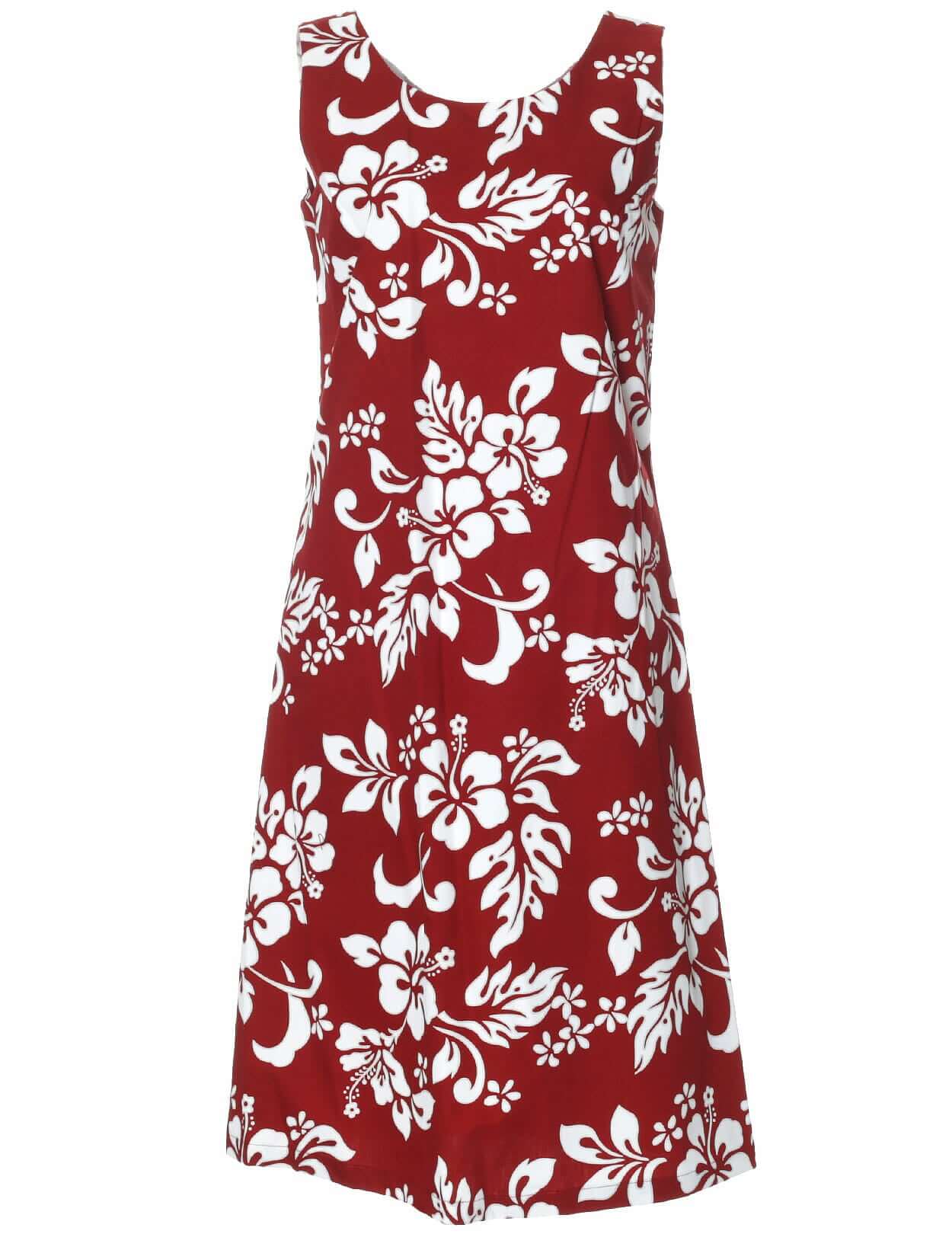 Mid Length Maui Hibiscus Hawaiian Dress