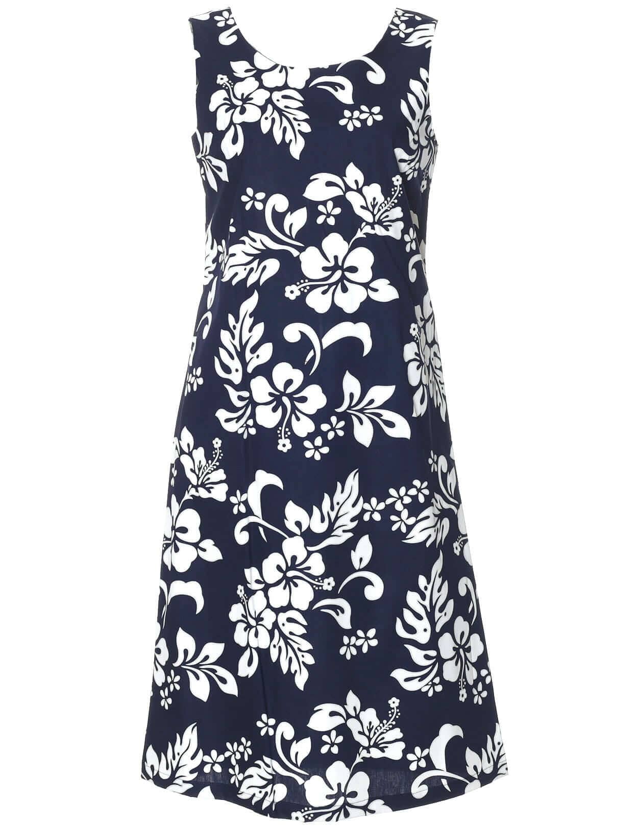 Mid Length Maui Hibiscus Hawaiian Dress