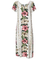 Rayon Cap Sleeves Panel Hawaiian Dress