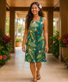 Makakilo Ginger Sleeveless Hawaiian Dress Jade