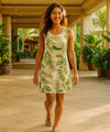 Makakilo Ginger Sleeveless Hawaiian Dress Khaki