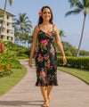 Keilani Orchid Spaghetti Straps Aloha Dress Black