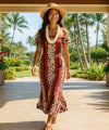 Long Ruffle Luna Muumuu Hawaiian Dress Red