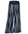 Navy Palazzo Wide-Leg Cotton Pants