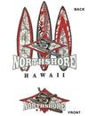 Long Sleeves North Shore Long Board Hawaiian T Shirt Men's T-Shirts