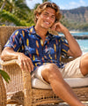 Navy North Shore Cotton Surfer Aloha Shirt