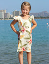 Olina Orchid Girls Hawaiian Sundress Beige