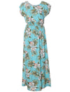 Orchids Full Length Dress Cap Sleeves