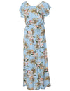 Orchids Full Length Dress Cap Sleeves