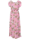 Orchids Full Length Dress Cap Sleeves