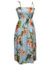 Orchids Rayon Smock Midi Hawaiian Dress