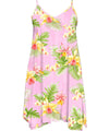Orchids Short Hawaiian Dress with Scarf Hem