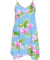 Orchids Short Hawaiian Dress with Scarf Hem