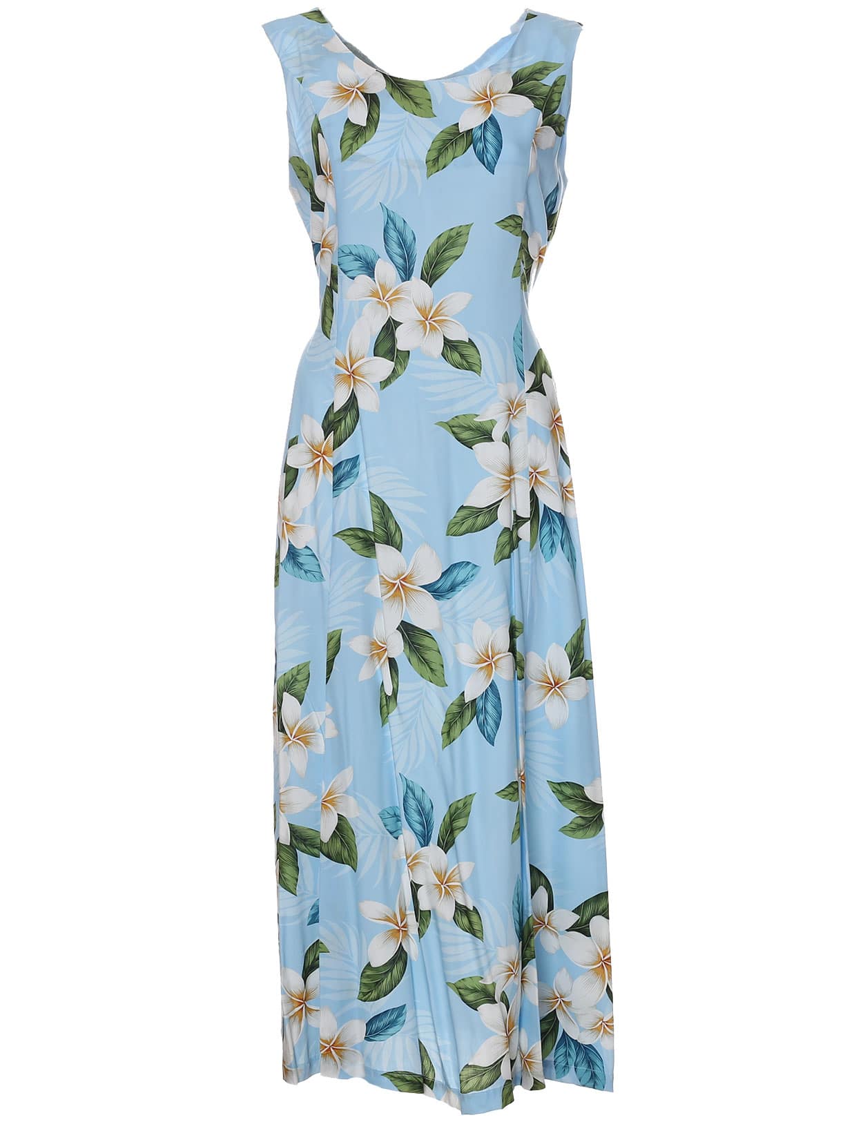 Orchids Tie-Back Long Hawaiian Dress