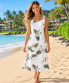 Orchids Knee Length Makani Hawaiian Dress White