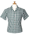 Plantation Cotton Women Palaka Shirt Green
