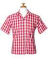Red Short Sleeves Palaka Shirt for Women Women Shirts