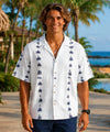 Palms Cotton Hawaiian Shirt for Men White