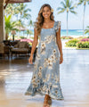 Palolo Long Muumuu Hawaiian Dress Light Blue