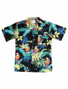 Parrots Black Cotton Boys Hawaiian Shirt