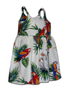Parrots Cotton Girls Hawaiian Sundress