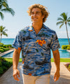 Pearl Harbor Men's Aloha Shirt Ocean Blue