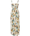 Pineapples Rayon Maxi Long Smock Dress
