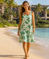 Pineapples A-Line Back Cutout Short Hawaiian Dress Sage