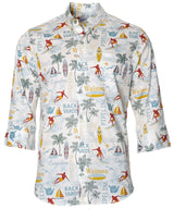 3/4 Sleeves Surf Slim Fit Cotton Aloha Shirt