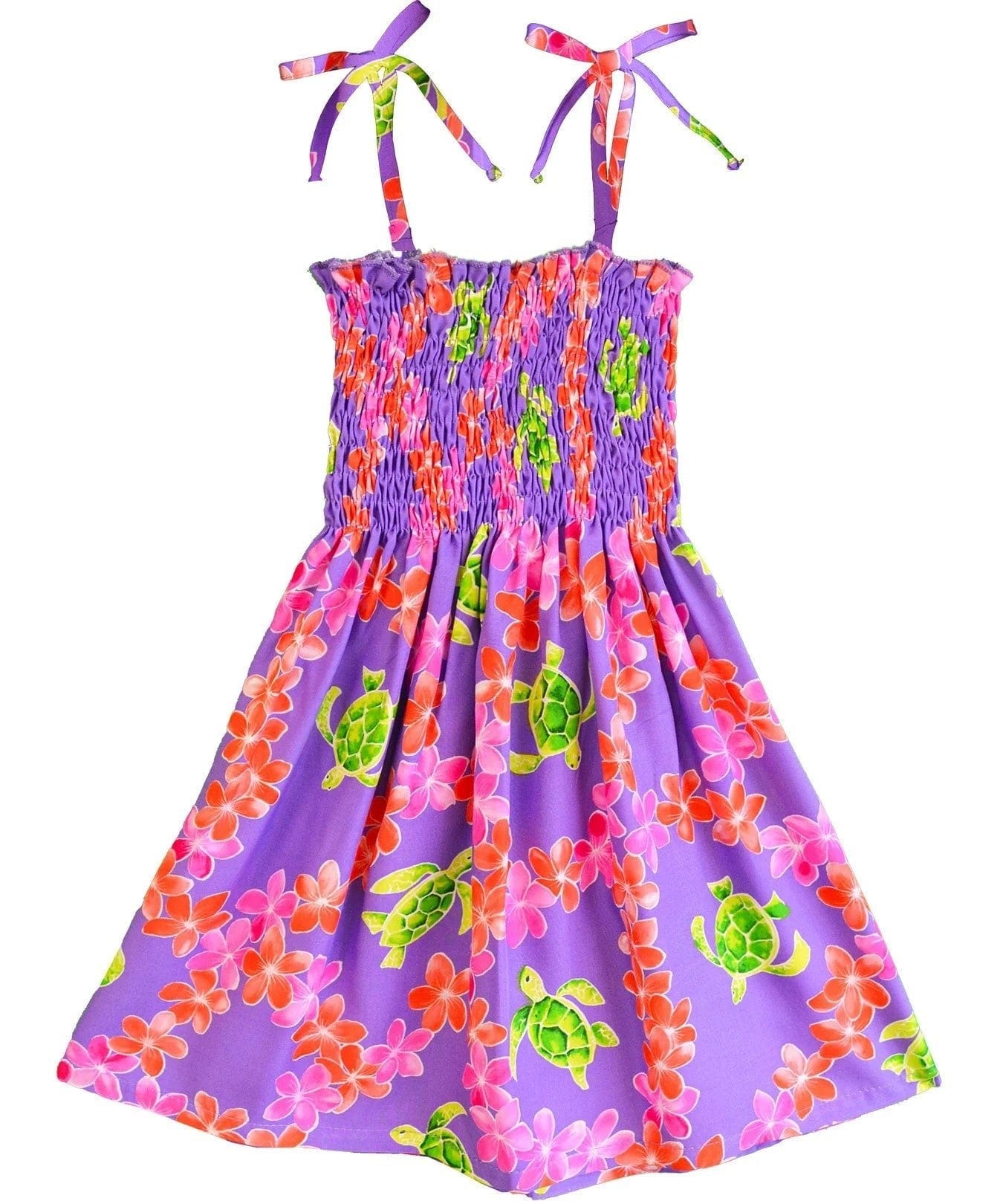 Plumeria Girl's Hawaiian Smock Dress