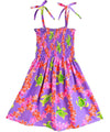 Plumeria Girl's Hawaiian Smock Dress