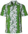 Plumeria Panel Short Sleeves Cotton Hula Shirt