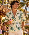 Kahua Plumeria Cotton Men Hawaiian Shirt Yellow