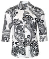 Polynesian 3/4 Sleeves Cotton Tribal Shirt Men's Cotton Shirts