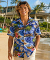 Polynesian Cotton Aloha Men's Shirt Navy
