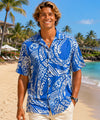 Polynesian Tatoo Rayon Hawaiian Shirt Blue