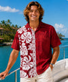 Prince Kuhio Burgundy Side Panel Hawaiian Shirt Burgundy