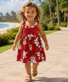 Punahou Girl Hibiscus Hawaiian Sundress Red