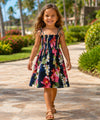 Pua Girls Navy Smock Top Dress Navy