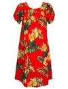 Puunene Plumeria Hibiscus Pull Over Short Muumuu Dress