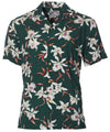 Rayon Forest Green Star Orchid Aloha Shirt